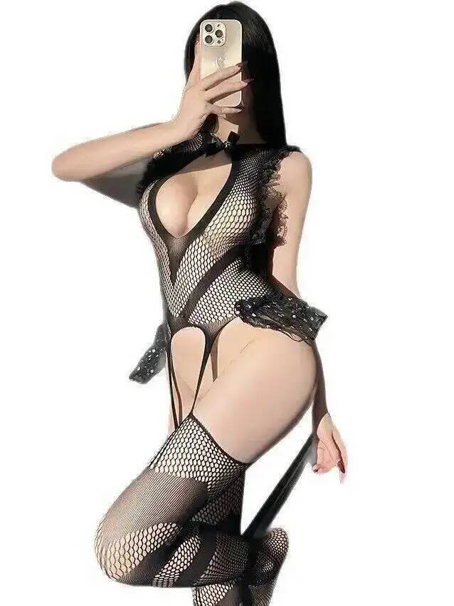 Fishing Socks - Sexy Kanten Trim Visnet Bodystocking Netkousen