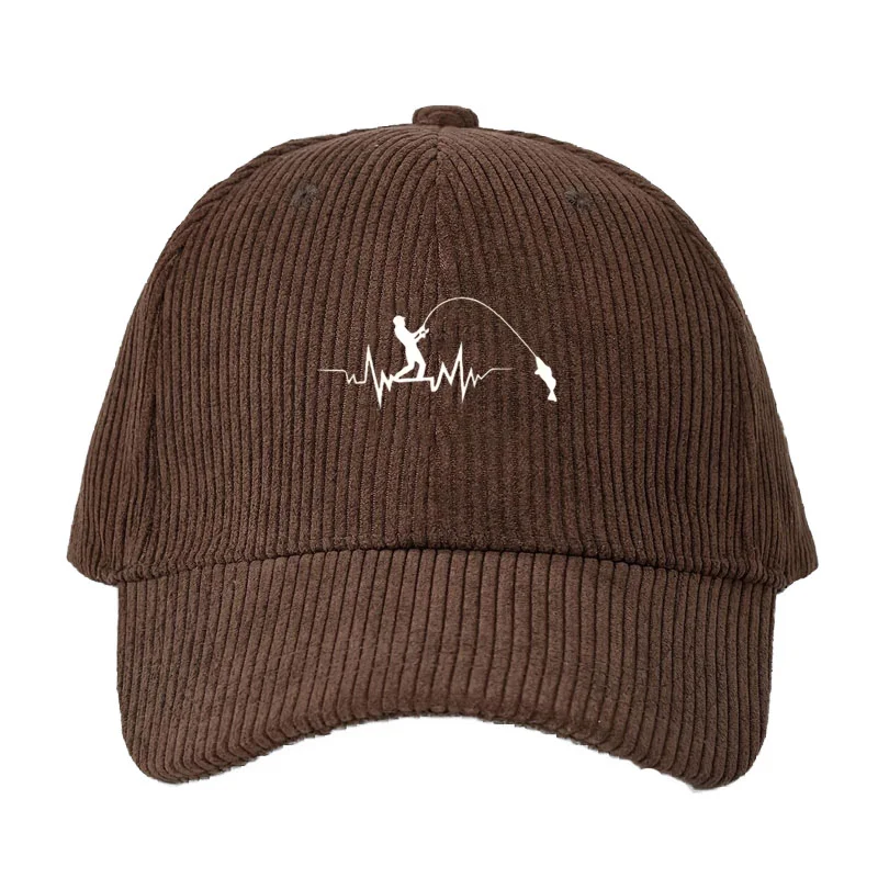 Fishing Hat - Personaliseerbare corduroy baseballpet voor heren en